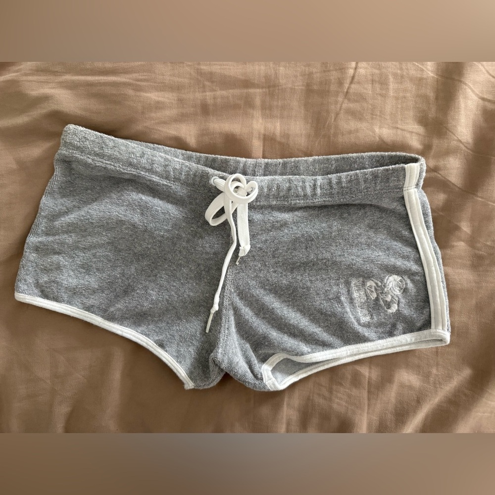 Men's Gray Athletic Shorts with White Trim